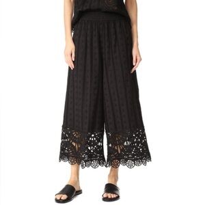 Opening Ceremony Black Eyelet Wide-Leg Pants